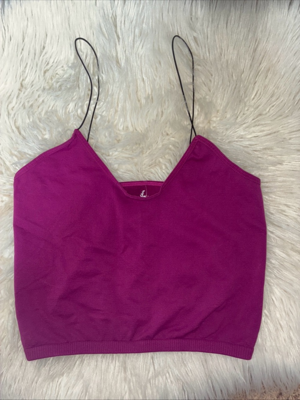 NWT Free People Intimately Skinny Strap Cropped Cami Top Sz M/L  Raspberry